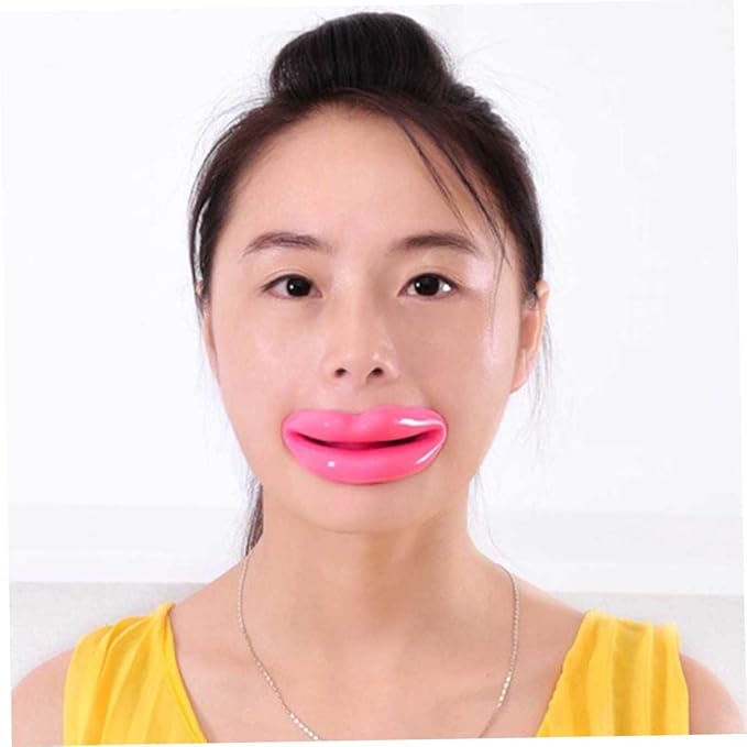 Silicone Lips Exerciser Facial Muscle Tightener Face Lifting Mouth Stretcher Trainer, Mouth Exerciser, Lips Muscle Trainer, Mouth Muscle Tightener, Pink
