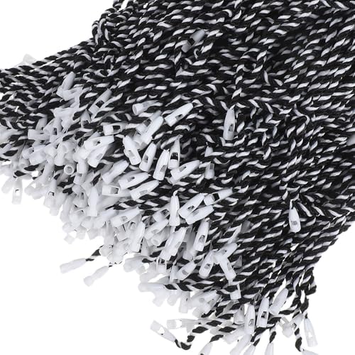 500pcs Christmas Ornament Hangers with Locking Buckles, Black Thread