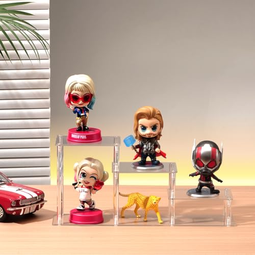 3 Tier Clear Acrylic Display Risers Stand Shelf, Acrylic Stands Display for Collectibles Pop Figure Models Perfumes Jewel,Action Figures Stand Organizer - color: 3 Tier/Model 3
