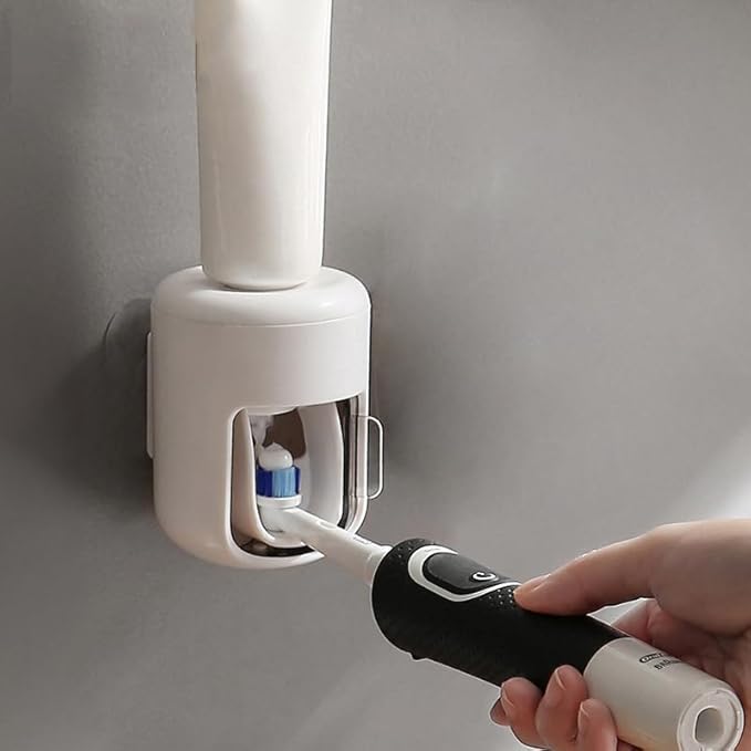 𝟐𝟎𝟐𝟓 𝐔𝐩𝐠𝐫𝐚𝐝𝐞𝐝 So Nice Toothpaste Dispenser Wall Mounted Bathroom Automatic Toothpaste Squeezer,Visualization of Toothpaste Flow Rate(White&Transparent)
