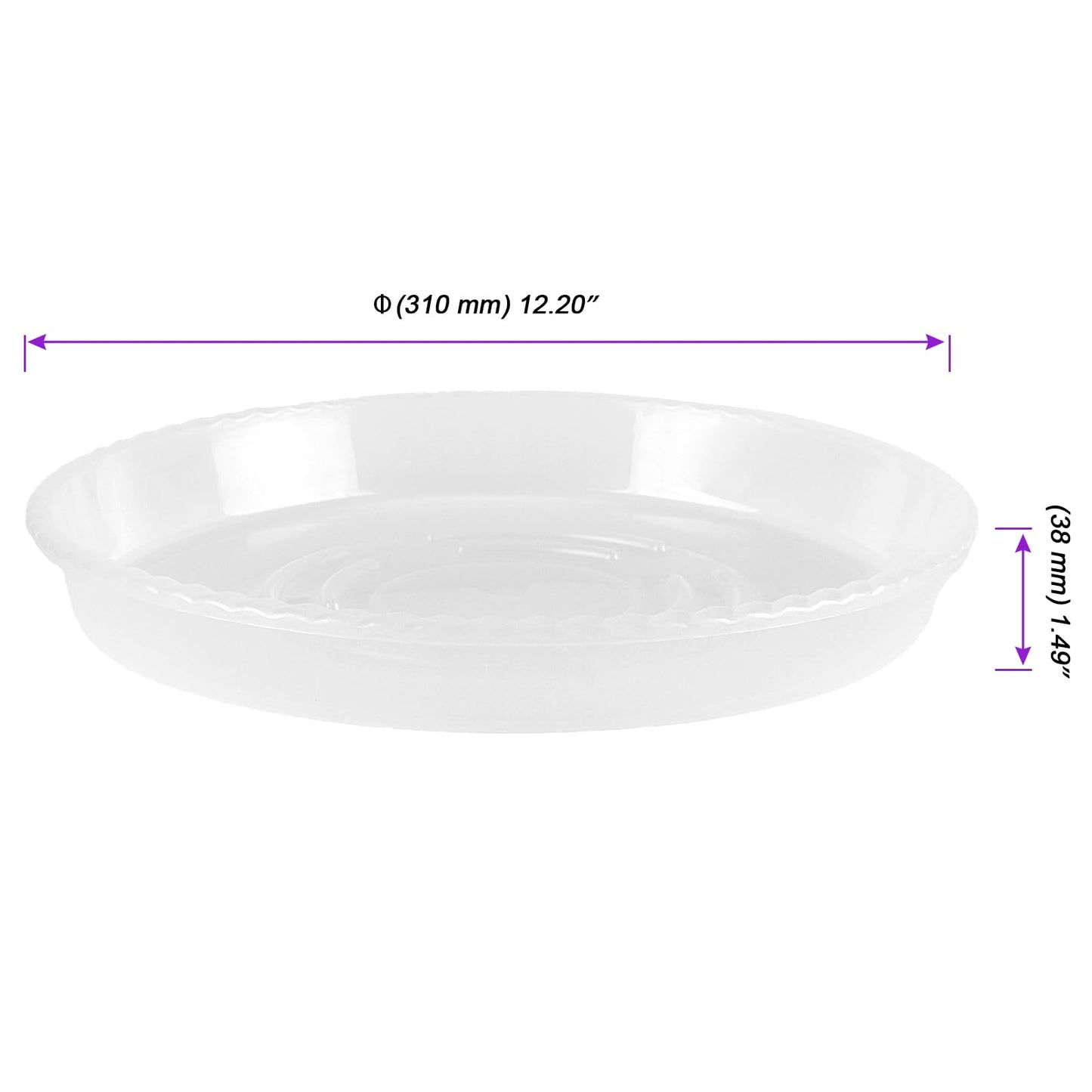 JOIKIT 20 Pack 12 Inch Plant Saucers, Clear Plastic Flower Pot Saucer, Plant Trays Pot Tray for Indoor Outdoor Planters Potted Plants