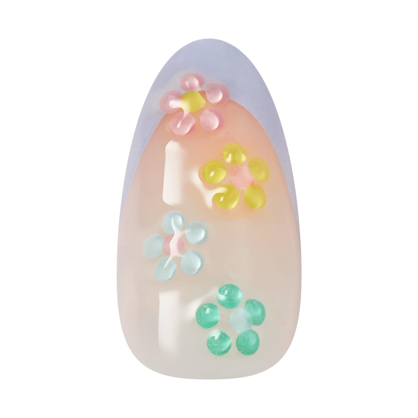 Kiss Impress No Glue Mani Press On Nails, Design, 'Pastel Bloom', Multicolor, Medium Size, Almond Shape, Includes 30 Nails, 1 Mini File, 1 Prep Pad, 1 Manicure Stick, Instruction Sheet