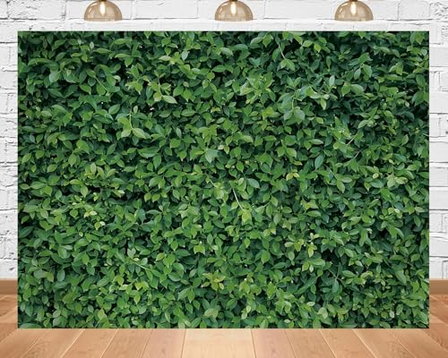 5x3ft Fabric 3D Green Leaves Grass Backdrop Spring Greenery Grass Wall Photography Background for Birthday Party Baby Shower Room Wall Decor Supplies Booth Props - size: 5X3ft