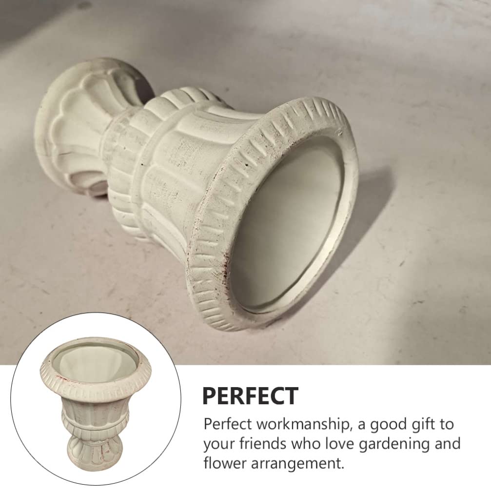 Cabilock Cement Vase Flower Pot Decorative Garden Urn Set Modern Style Plant Container