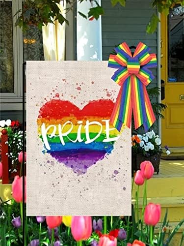 Hying Large Rainbow Bow for Wreath, Gay Pride Wreath Bow for Front Door Pride Month Events Parades Birthday Party Indoor Outdoor Wall Decoration Supplies Ornament