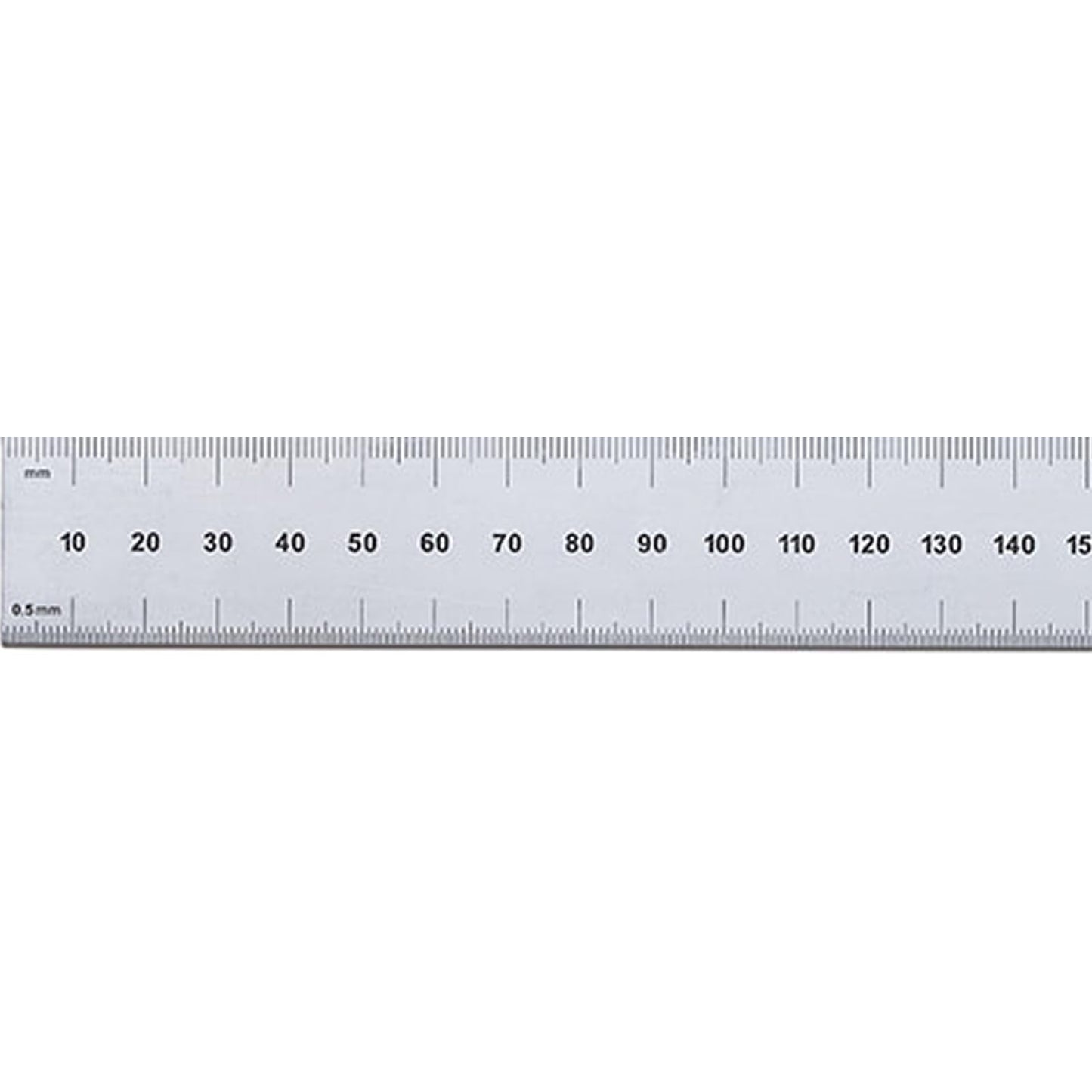 PEC Tools 6"/150mm Rigid Metal Ruler, Satin Chrome Carbon Steel Machinist Rule, Decimal & Metric Graduation (1/10", 1/100", 0.5mm, 1mm), Fully Hardened and Tempered, Made in USA