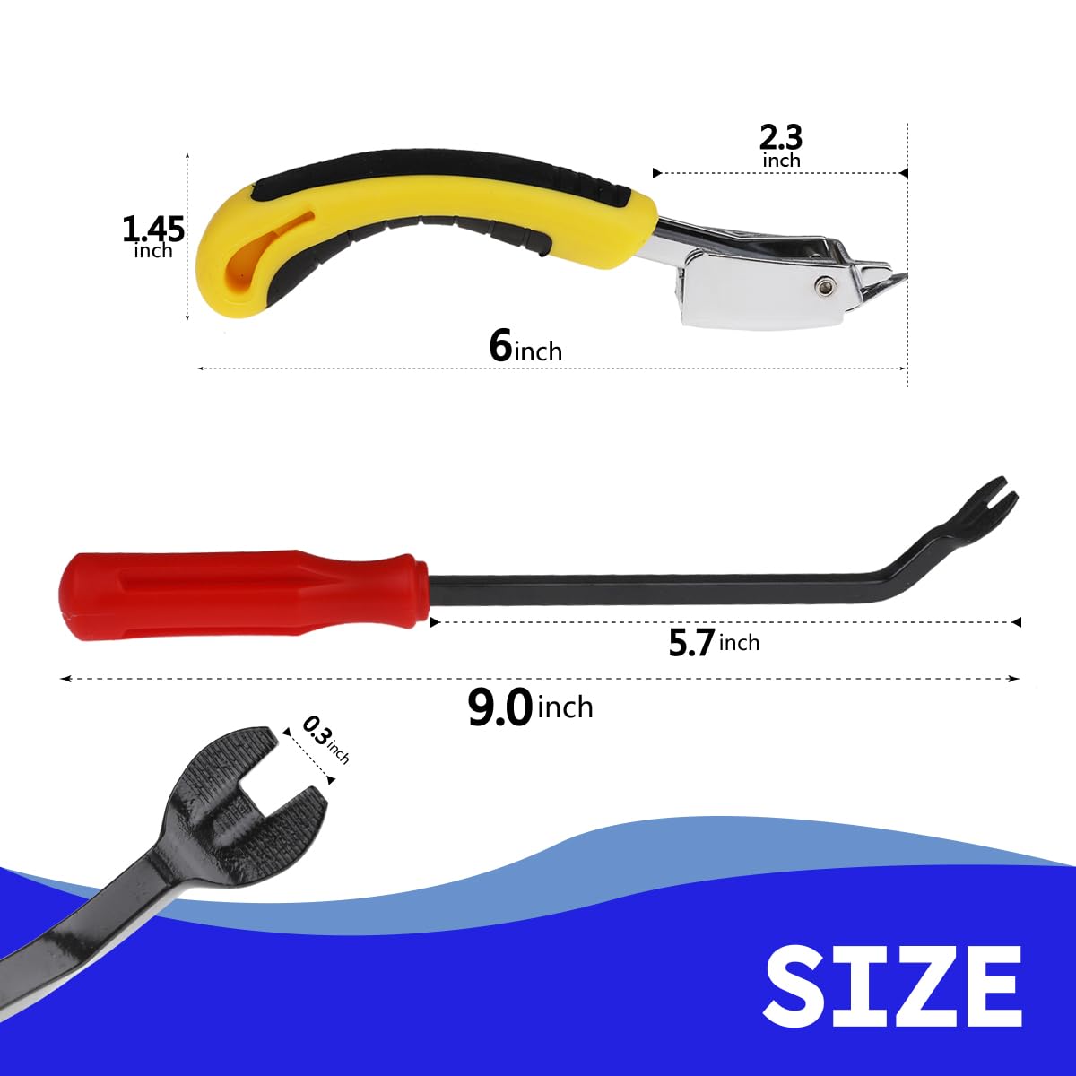 Upholstery Staple Remover Heavy Duty Staple Puller for Removing Carton Construction Upholstery Staples Removal Tool with Non-Slip Handle for Furniture, Carpet, Carton, Floor 3 Pcs