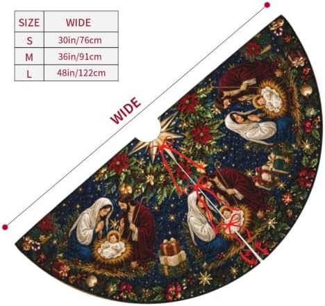 Baby Brith Christmas Tree Skirt Xmas Tree Skirt, Winter Christmas Tree Mat for Home Party Holiday Indoor Outdoor Decorations
