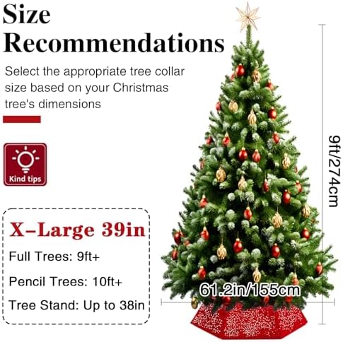 XmasExp Christmas Tree Collar, 39 inch Sequin Tree Skirt Stand Base Cover for Home Decor (Silvergrey, X-Large)