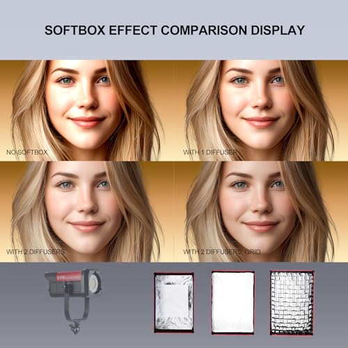 GVM Portable Square Softbox 40 * 60cm with Grid Diffuser Fast-Setup Bowens Mount Softbox Compact Photography Lighting Softbox for Photography Shooting Continuous Light Monolight Strobe Flash - size: 4060H