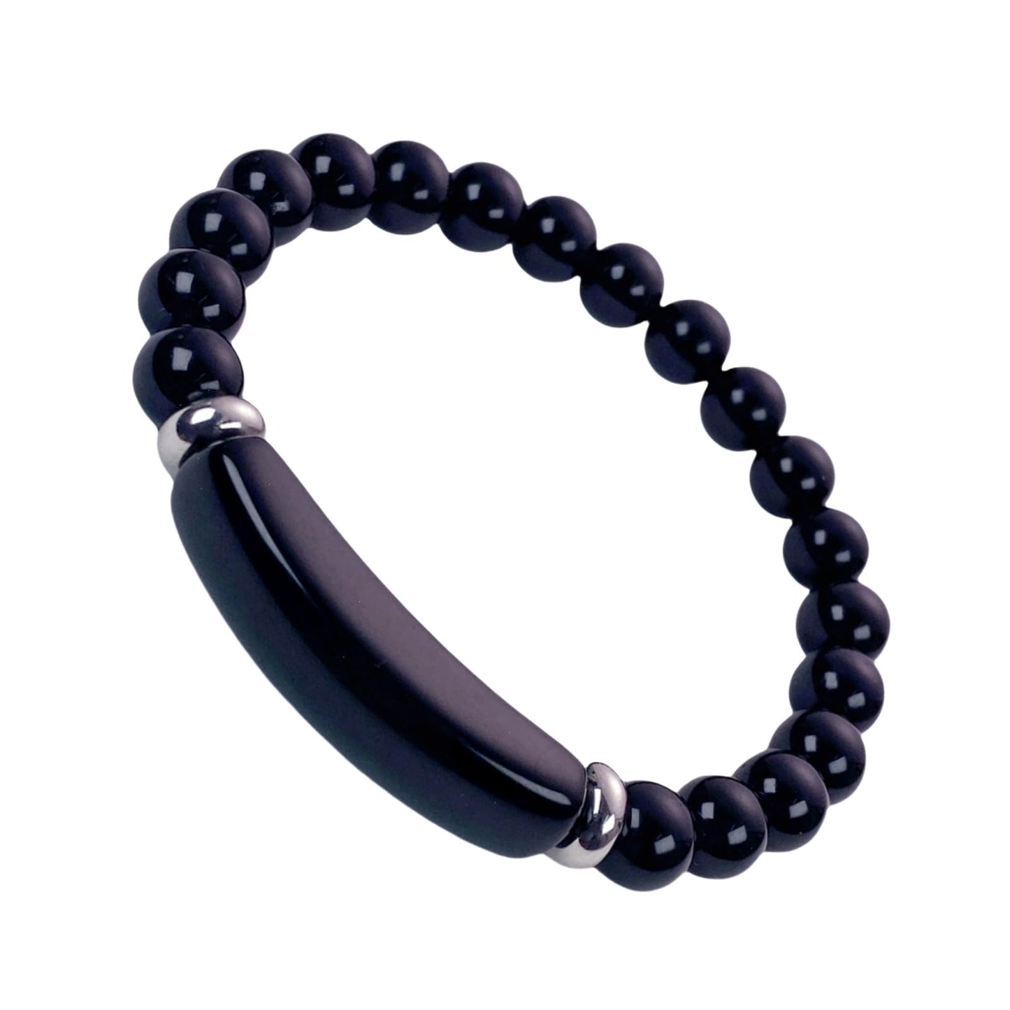 EDEN'S CALL 8mm Healing Crystal Beads Stretch Bracelet Handmade Good Luck Energy Chakra Stone Beaded Bangle, Black Obsidian