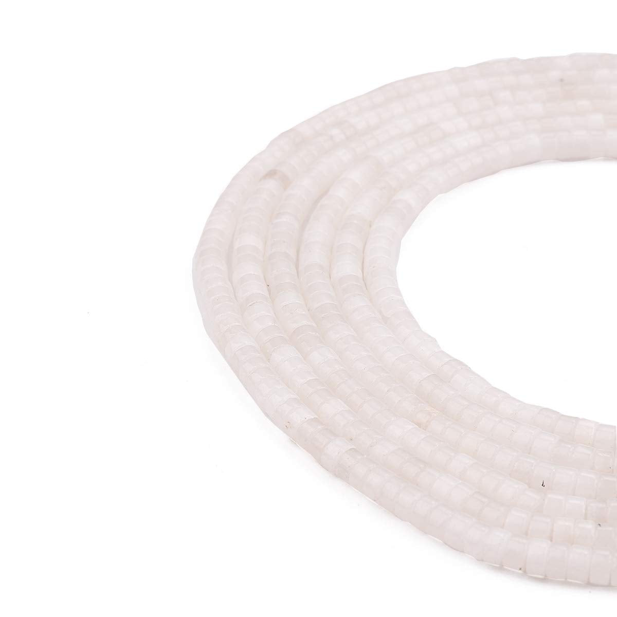 BEADIA Natural White Agate Spacer Beads Caps Loose Semi Gemstone for Beading Jewelry Making 4mmx2mm 38cm