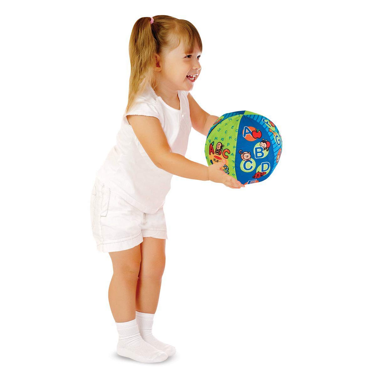 Melissa & Doug﻿ 2-in-1 Talking Ball: K's K i d s Series Learning Toy Bundle with 1 Theme Compatible M&D Scratch Fun Mini-Pad (09181)