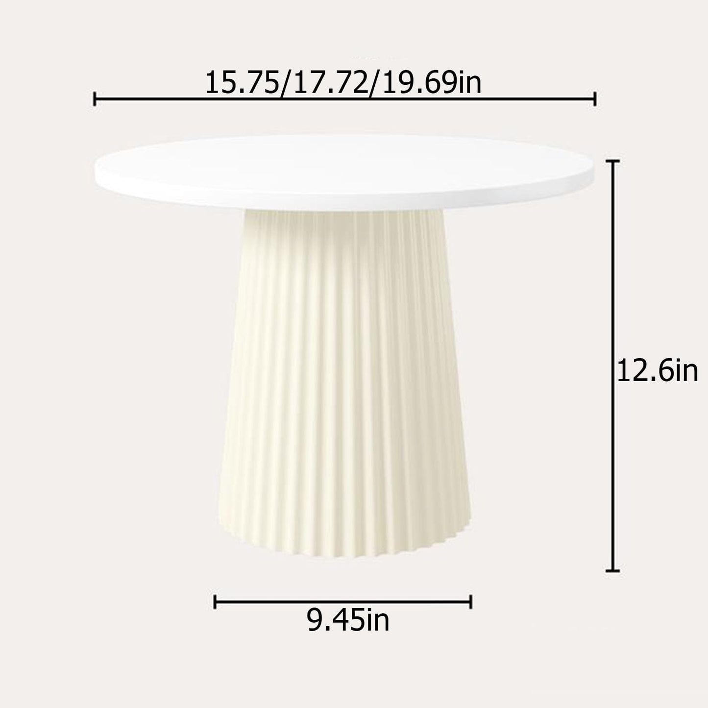 JRUNLE Wood Plant Stand Side Table,Round Drink Table with PP Base for Small Space Living Room Bedroom(17.72 * 12.6in, B)