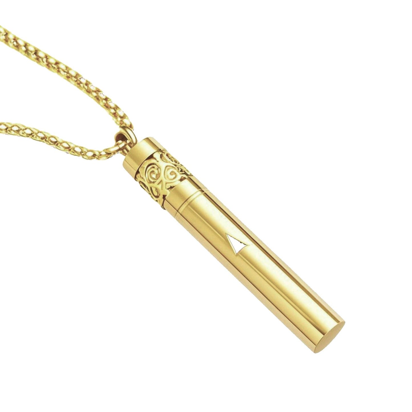 phaxud Stainless Steel Mindfulness Breathing Necklace for Anxiety Original Upgrades Quit Smoking Necklace with Essential Oil Diffuser Multifunctional Jewelry (C)