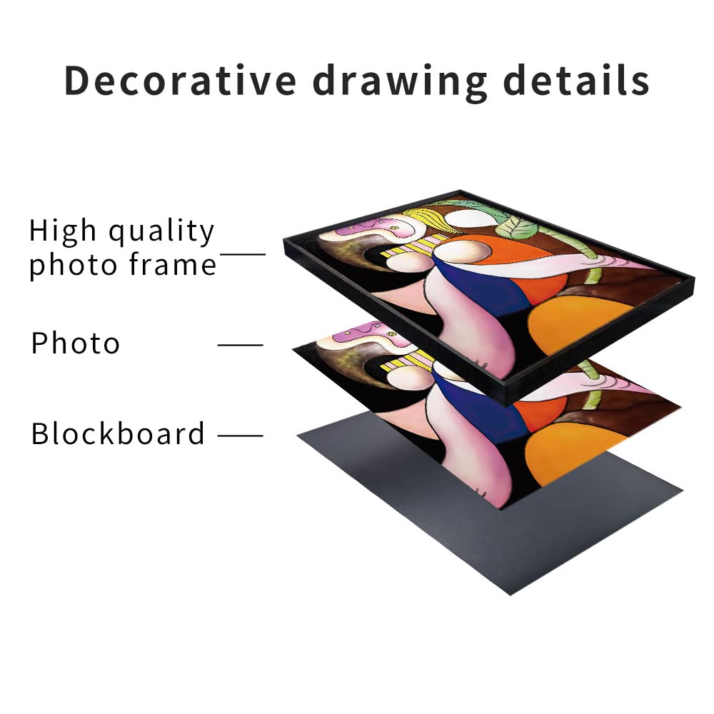 Aesthetic Abstract Canvas Framed Wall Art Large Size 24" X 16" X 3 Pieces Modern Art Natural Minimalist Posters Prints Living Room Bedroom Bathroom Kitchen Office Wall Decor (Black)