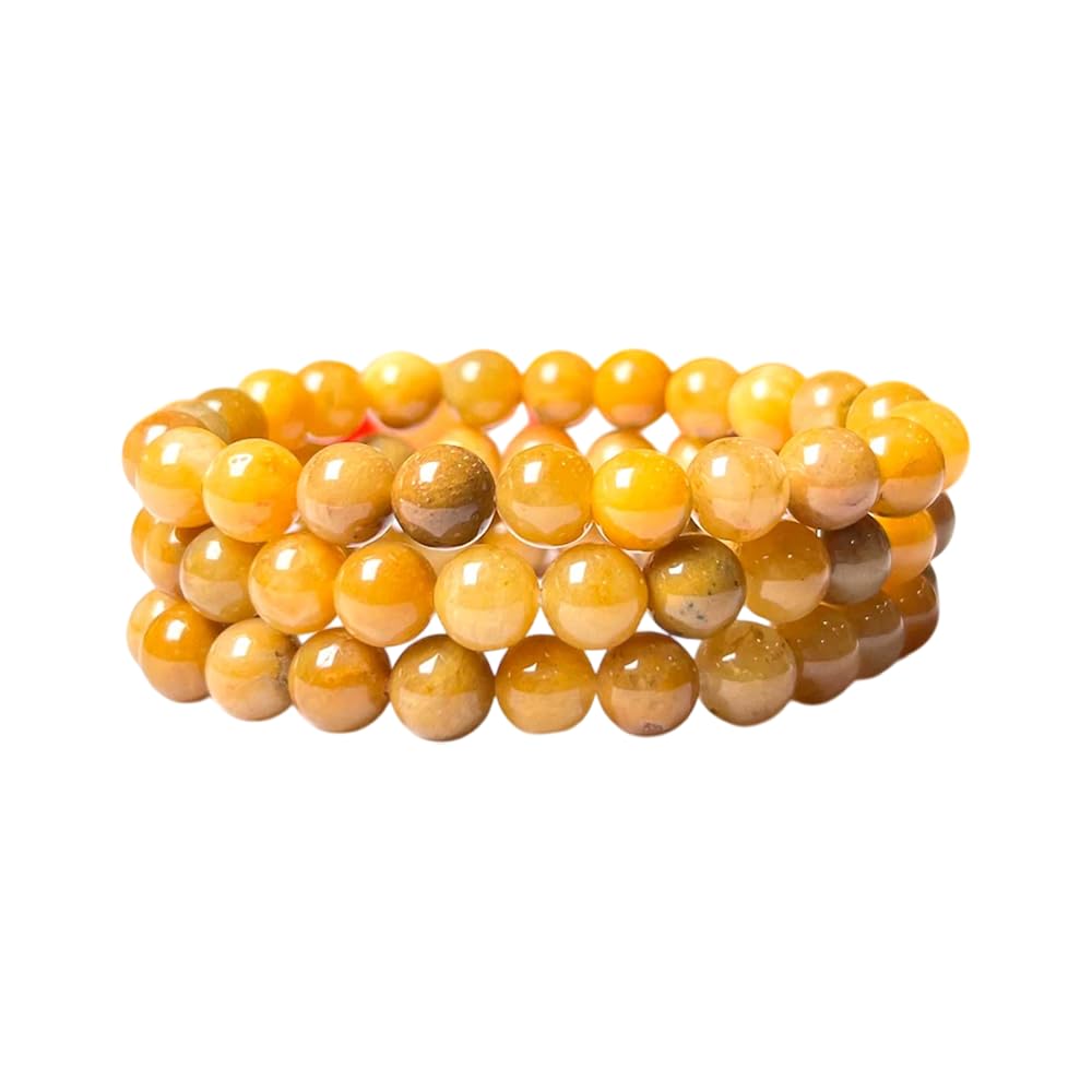 Crystal Treasure 8mm Golden Healer stone Round Beads Stretch Bracelet