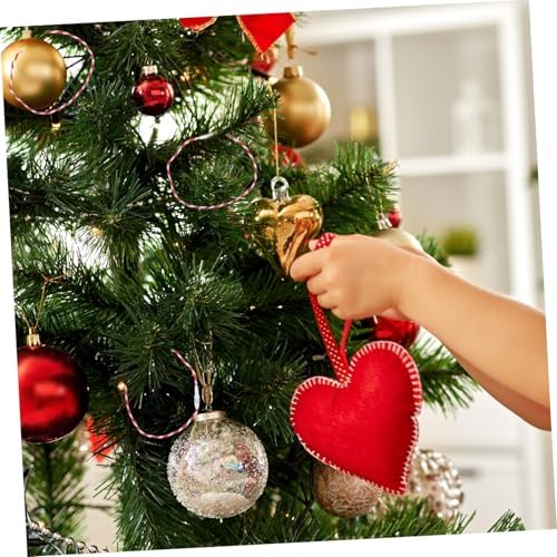 Holibanna 500pcs Locking Ornament Hooks Rustic Cotton Ropes Snap-Lock Fasteners Christmas Tree Decoration Hangers Ornament Hanging Ribbon