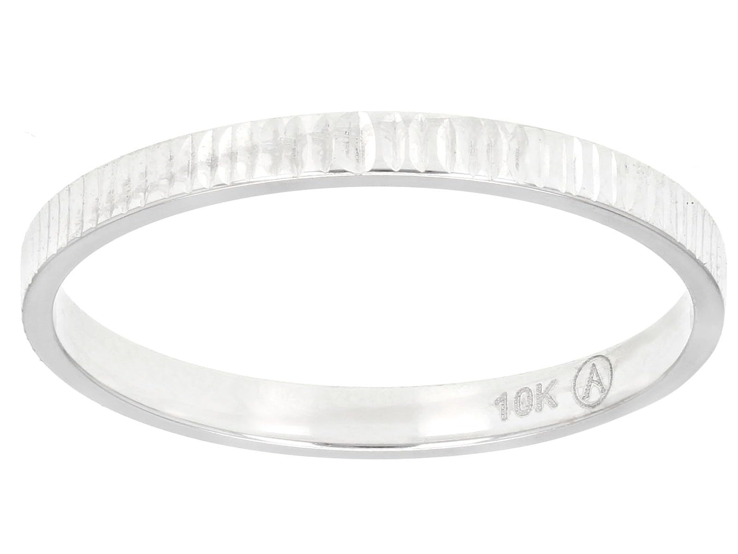 JTV 10K White Gold, Yellow Gold or Rose Gold 2mm Textured Band Ring - Elegant and Durable Wedding Band for Men and Women (White Gold, 12)