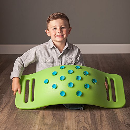 Fat Brain Toys Teeter Popper, Indoor Toddler Sensory Toys for Ages 3 and Up, Blue