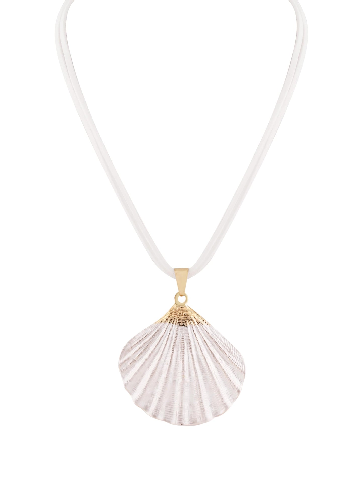 OJERRY Summer Cutecore Mermaidcore Ocean Chunky Statement Pastel White Ivory Seashell Cord Necklace Seashell Cool Necklaces Jewelry Accessories Essentials for Women