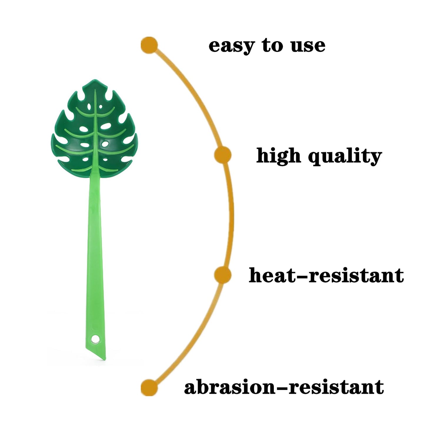 3 PCS Jungle Unique Green Leaf Noodle Leaky Turtle Back Leaf Cooking Spoon for Kitchen Tools