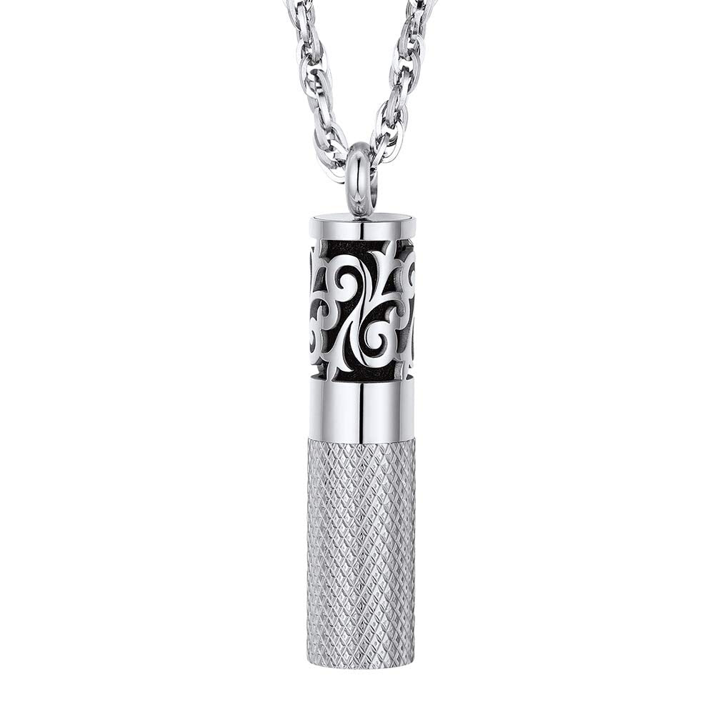 Men Perfume Locket Round Bottle Pendant Necklace Diffuser Essential Oil Women Jewelry Stainless Steel Aromatherapy Pads Necklace