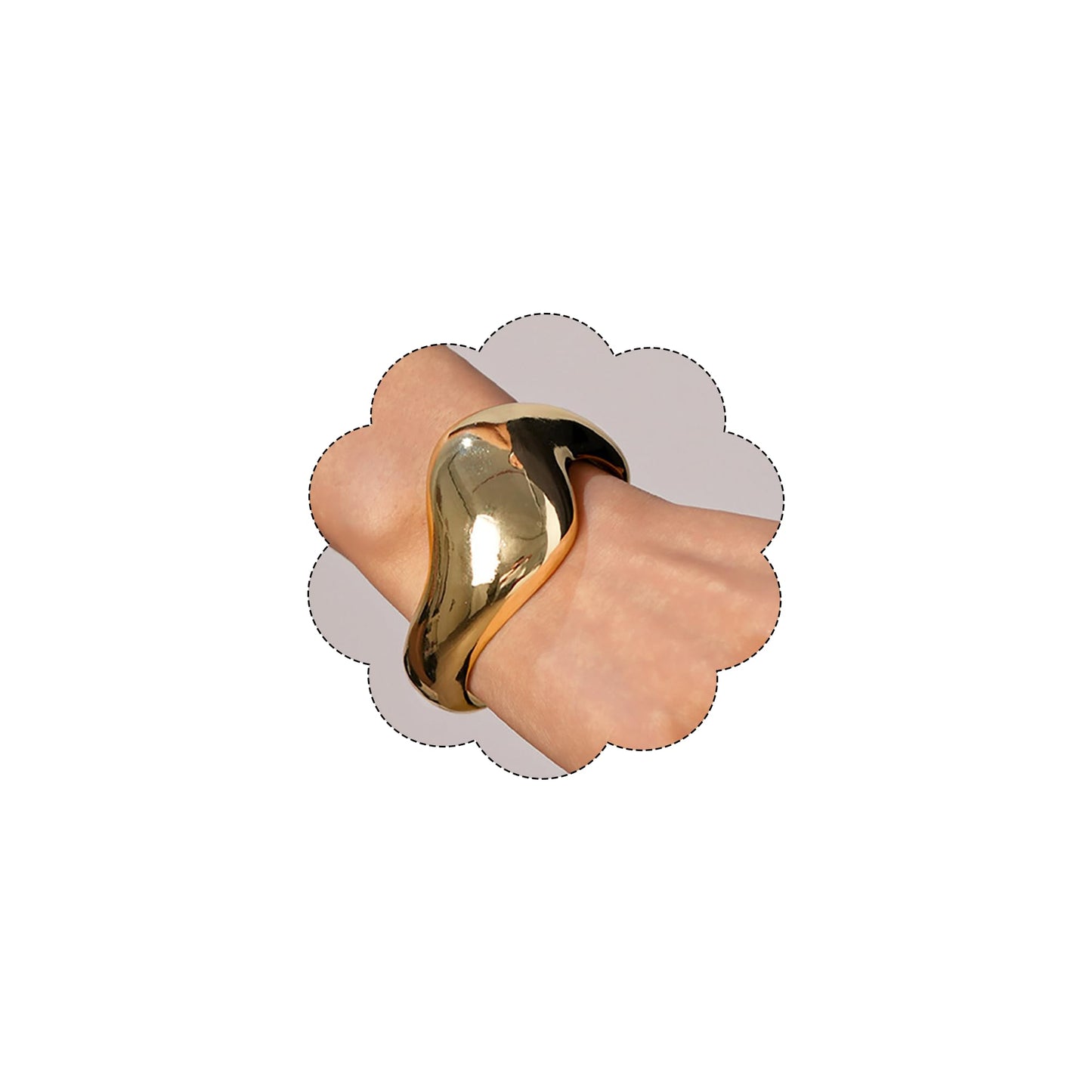 MOEEIJEW Chunky Gold Bangle Bracelets for Women Cuffs Bracelets Wide Hammered Bangle Statement Jewelry (Gold C)