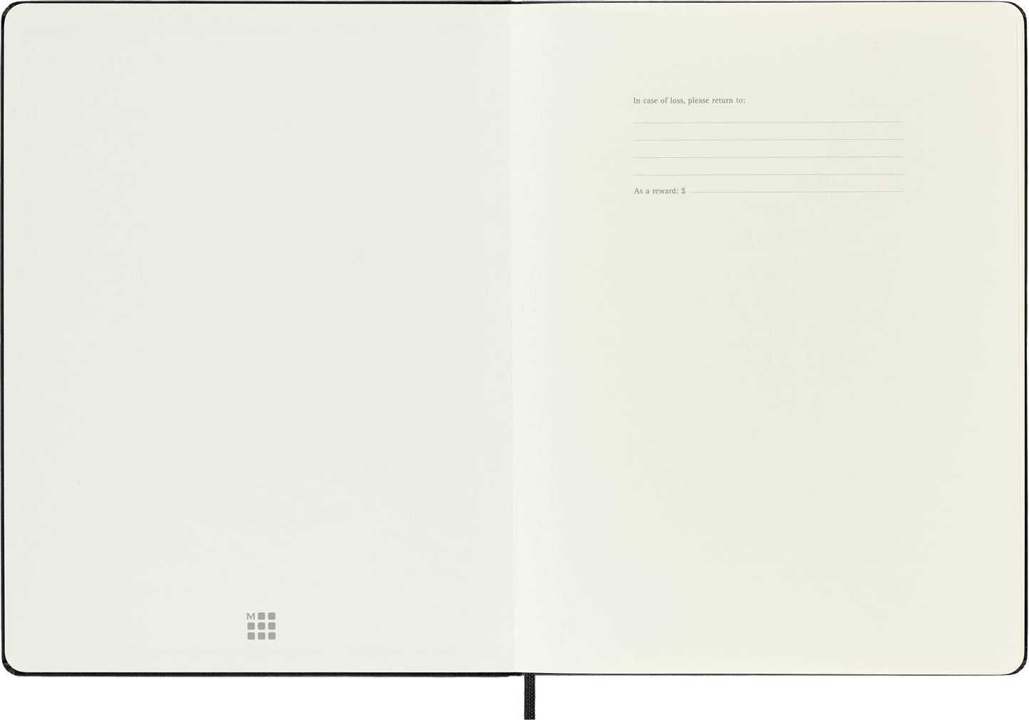 Moleskine Classic Notebook, Extra Large, Plain, Black, Hard Cover (7.5 x 10)