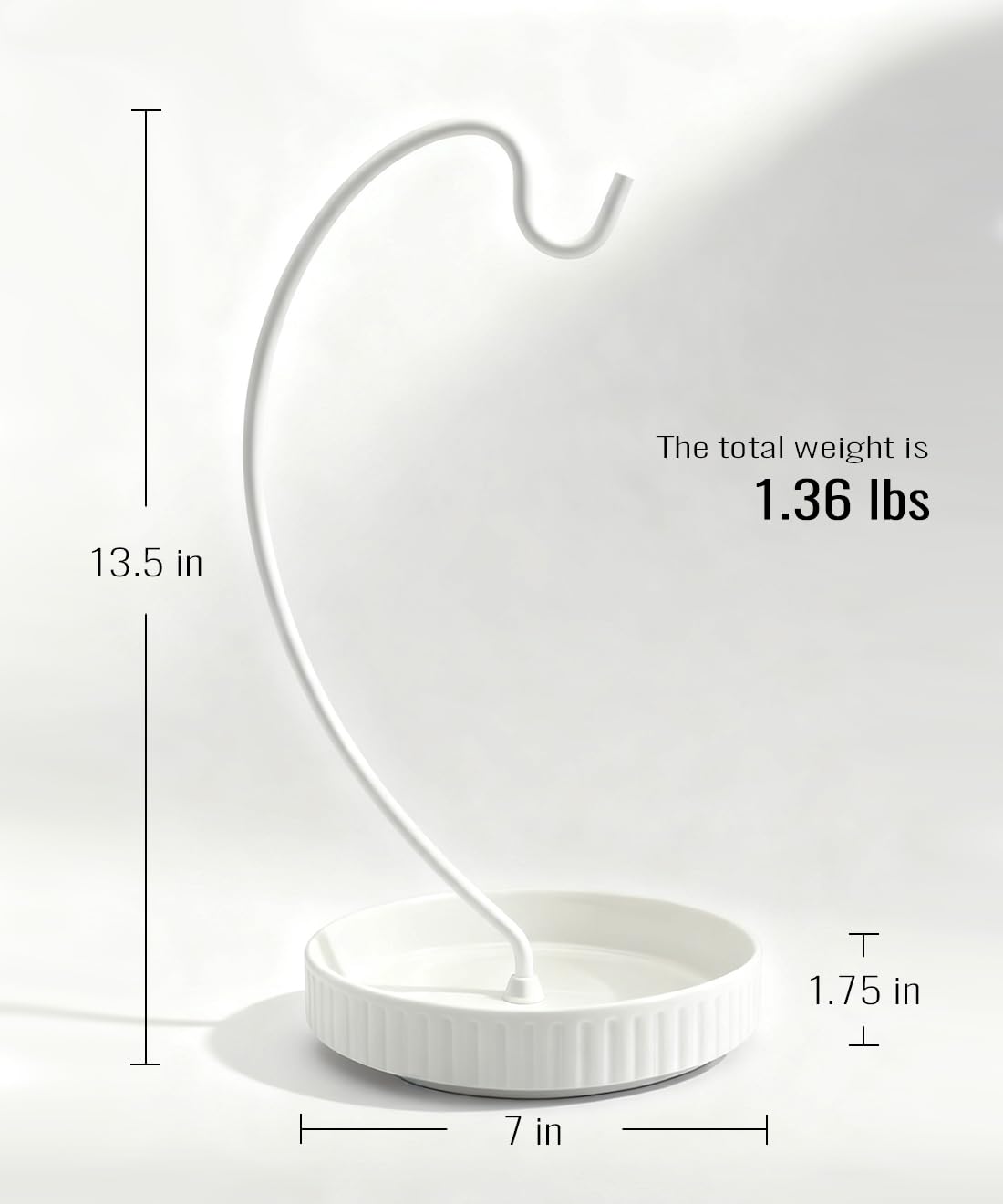 VROOMIUM Banana Holder Stand - Taller Design for Better Air Circulation, Ceramic Bowl Easy to Clean, Modern Elegant Gift Home Décor Fruit Basket-White