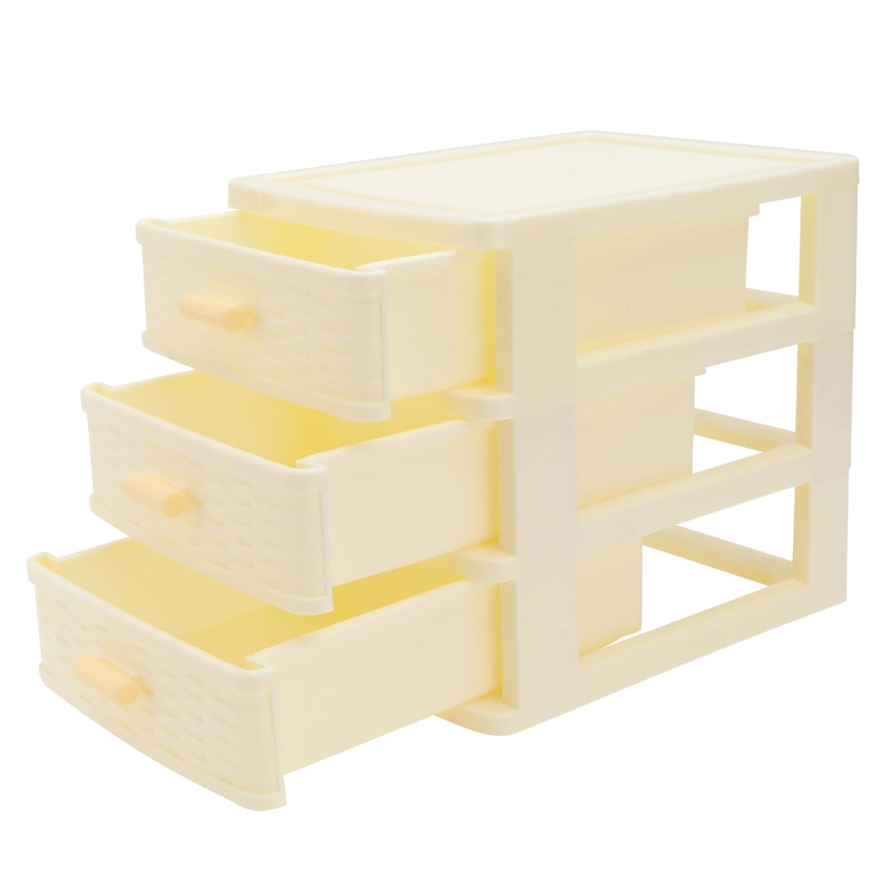 Beavorty Multi-Layer Desktop Storage Box 3-Drawer Organizer 6.69X5.98X5.11In Jewelry Case Cosmetic Makeup Storage for Girls Vanity Office