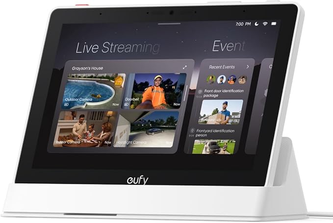 eufy Security eufy Smart Display E10, Smart Home Hub, 8" Control Panel, Compatible Devices, Four Views on One Screen, Instant Door Alerts, Daily Event Reports, One Tap Control