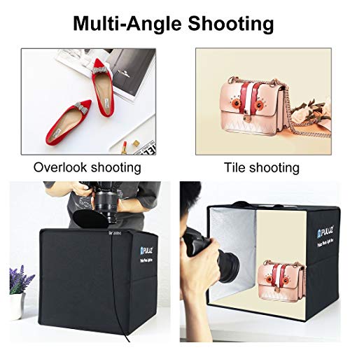 Photo Box 16" x 16" Quick Install Foldable Portable Studio Kit with Soft Light Cloth Professional Photography Equipment Adjustable White Light, Soft Light, Warm Light - size: 16x16 in (3 Color Temp)