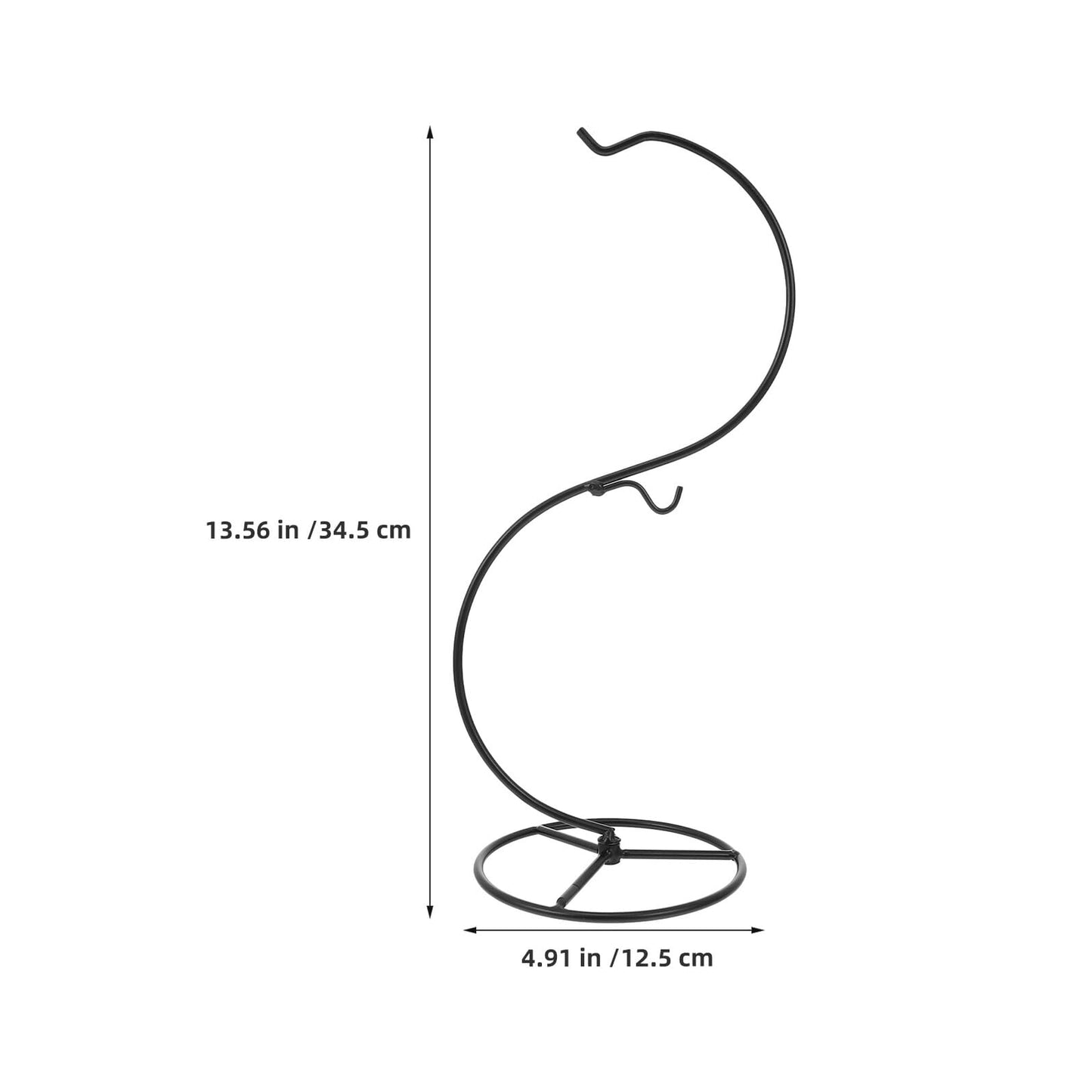 TOYANDONA 2pcs Small Iron Micro Landscape Bottle Hanger Stand, Black S-shaped Desktop Plant Display Hook for Indoor Terrarium and Hanging Glass Globe Decoration