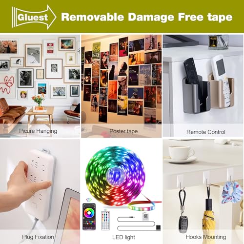 Removable Double Sided Tape for Walls,1IN x 20FT Heavy Duty Mounting Tape, No Damage Wall Tape Damage Free Adhesive Strips Picture Hanging Strips Poster Strips Decor Home Office School Dorm - size: 1in x 20ft
