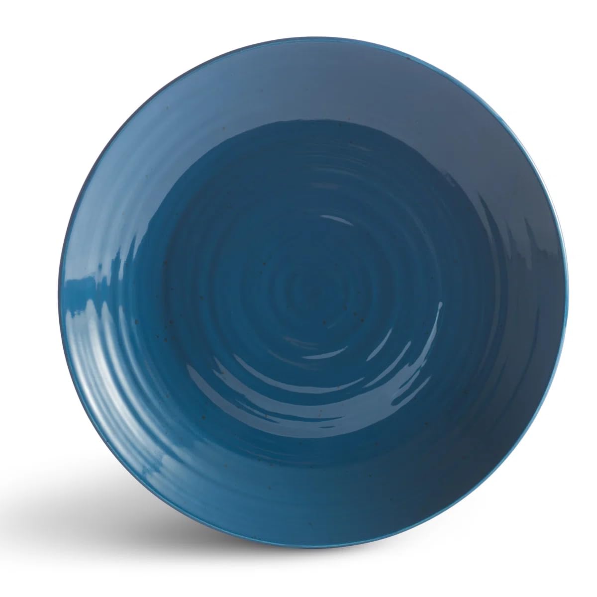 Sango Siterra Artist's Blend 16-Piece Stoneware Dinnerware Set – Service for 4, Ocean Blue Glossy Glaze with Unique Speckled Design, for Everyday Dining & Entertainment, Microwave & Dishwasher Safe