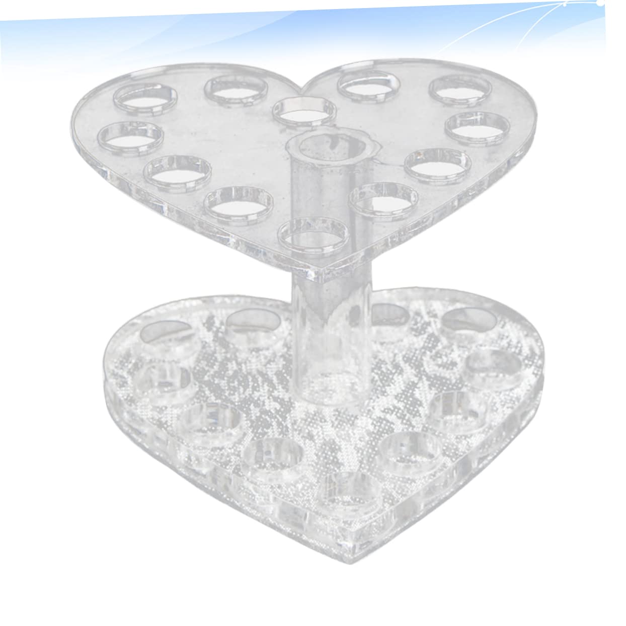 Healeved Heart-Shaped Nail Art Pen Holder Transparent Acrylic Gel Brush Stand Organizer Uv Gel Polish Pen Rest 3.42X3.34X2.40In for Manicure Tools
