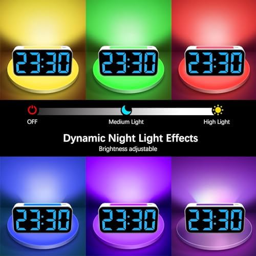 Topski Loud Alarm Clocks for Bedrooms Heavy Sleepers, Digital Clock with Night Light, Large Display, Dual Alarm, Snooze, Dimmable Bedside Alarm Clock for Kids Teens Boys Girls