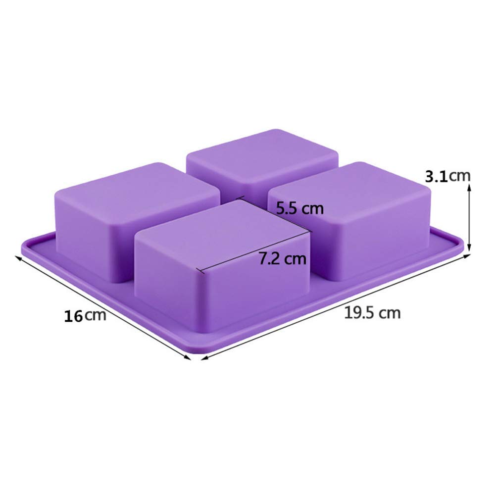2Pcs 4-Cavity Rectangle Tree of Life Silicone Soap Bar Molds Tree Shaped Square Soap Mold Arts Crafts Chocolate Cake Molding Soap Making Tools