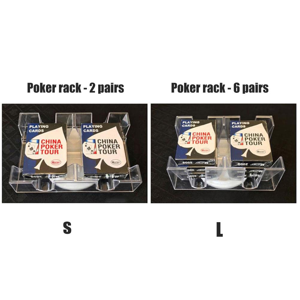 Keenso Rotating Card Tray, Transparent Multi-Layer Organizer, Playing Card Holder, for Poker Games, Family Entertainment, and Card Display