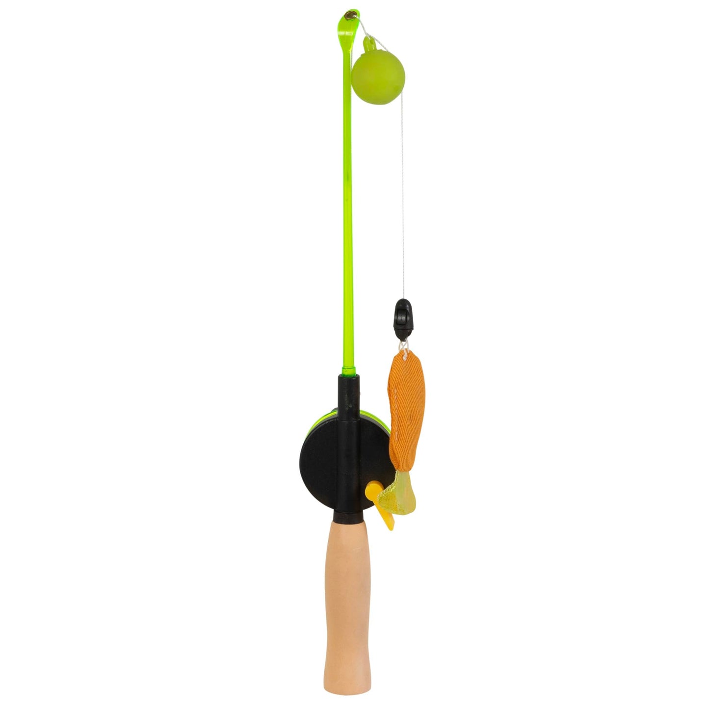 Mad Cat Go Fish Light Up Wand Teaser Cat Toy with Catnip & Silvervine Pack of 1 | Interactive Light-Up Fishing Wand for Chasing, Jumping & Exercise