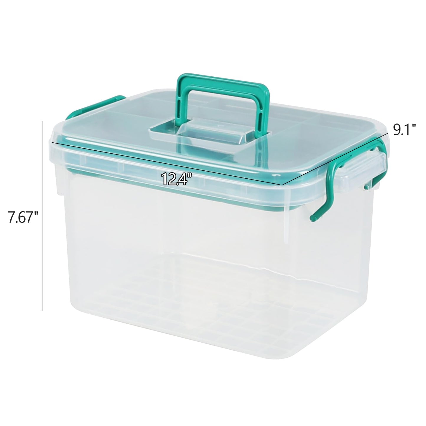 Waikhomes Plastic Divided First Aid Storage Box Kit, Portable Handled Medicine First Aid Box, Medicine Basic Organizer Holder