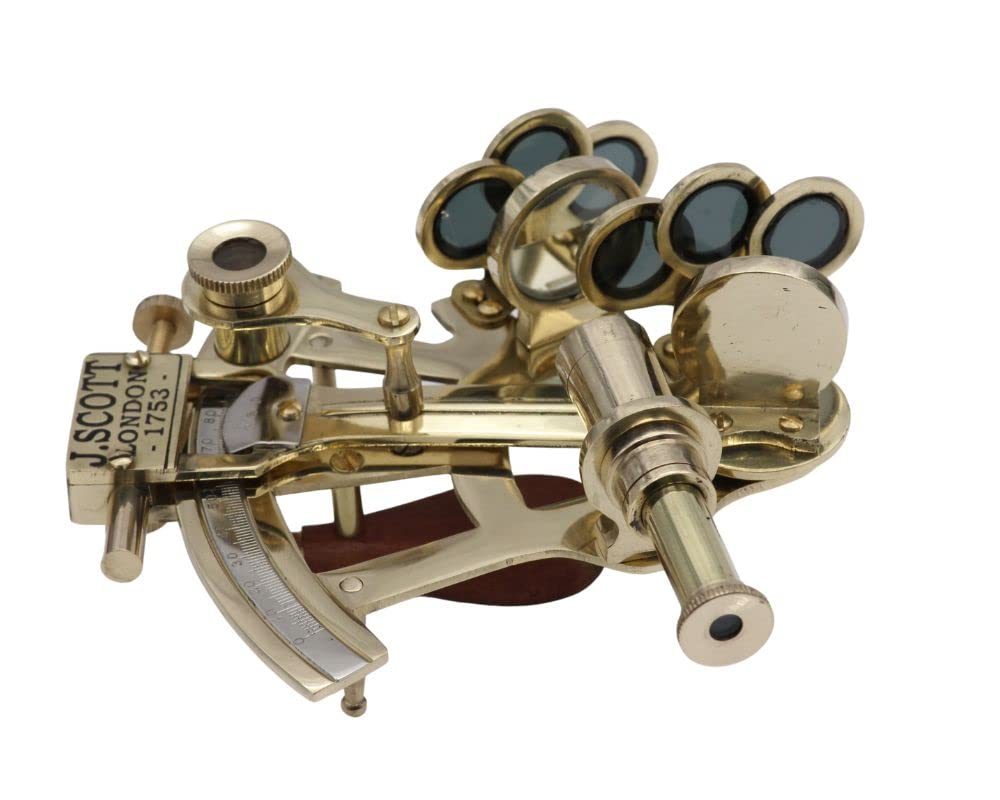 ROORKEE INSTRUMENTS (INDIA) A NAUTICAL REPRODUCTION HOUSE RII Pocket Sextant J. Scott London Nautical Navy Sailors Brass, Determine Latitude & Longitude, Galactic Gifting Sextant, Wedding