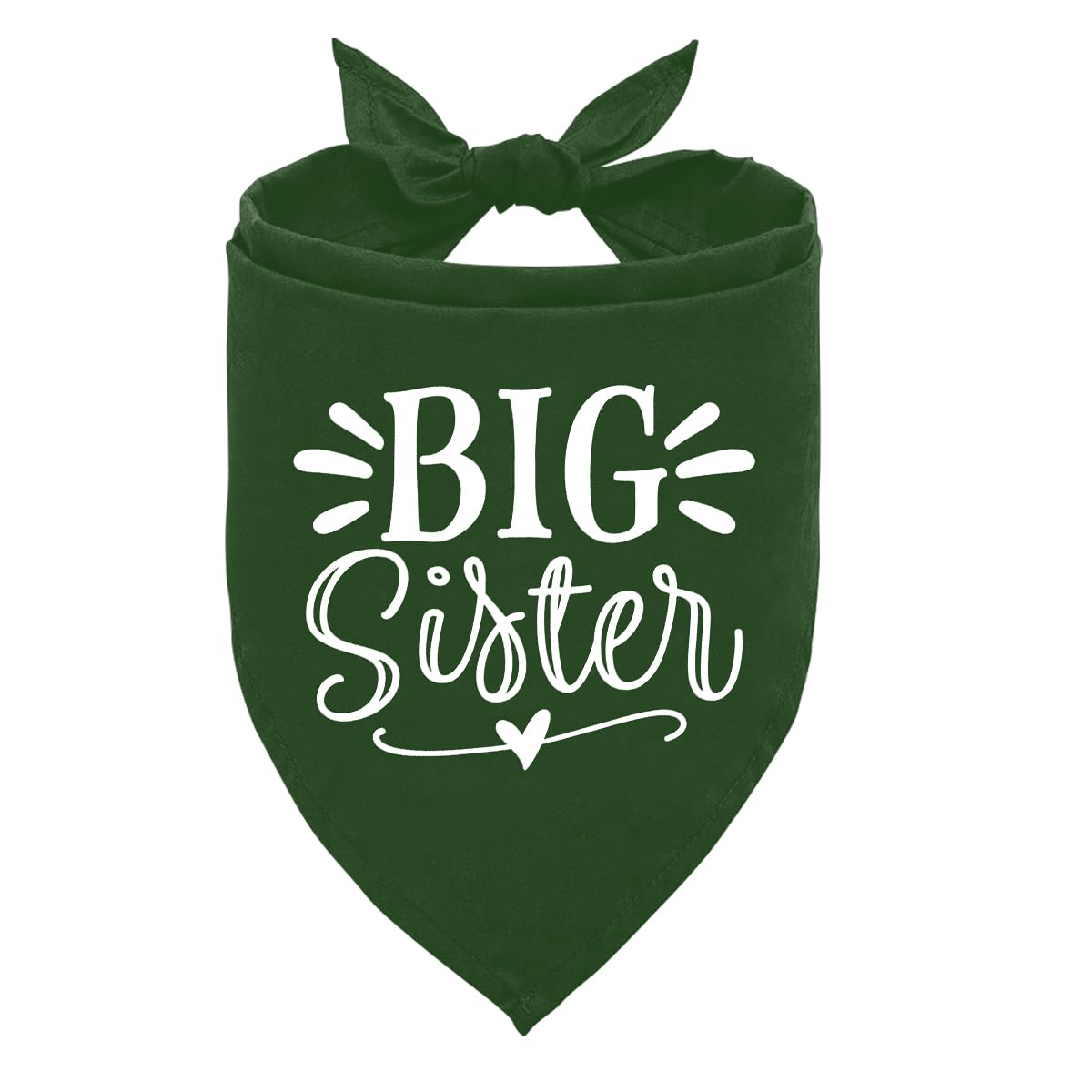 Big Sister Dog Bandana, White Pet Triangle Scarf Accessories, Pet Bandana for Large Dogs, Baby Announcement Dog Bandanas (L)
