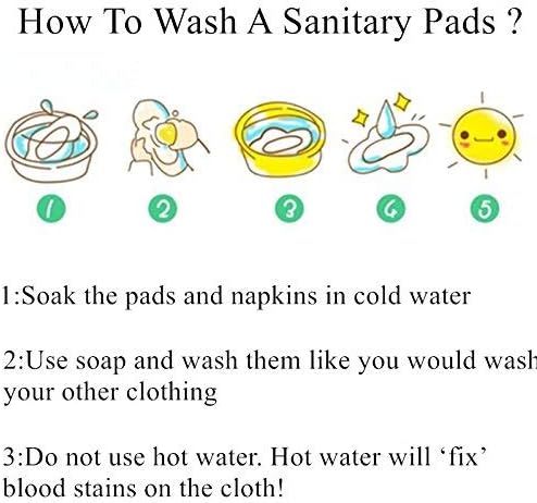 Reusable Menstrual Pads (7 in 1, 10in*7in), PHOGARY Bamboo Cloth Pad for Heavy Flow with Wet Bag, Large Sanitary Pads Set with Wings for Women, Washable Overnight Cloth Panty Liners Period Pad