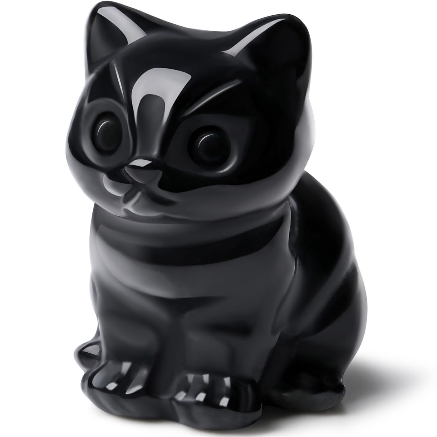DUQGUHO Black Cat Decor Obsidian Cat Crystal Figurines Mom Crystals Gifts for Cat Lovers Men Women Lucky Cute Cat Statue Loss of Cat Sympathy Gift Mothers Cute Decoration