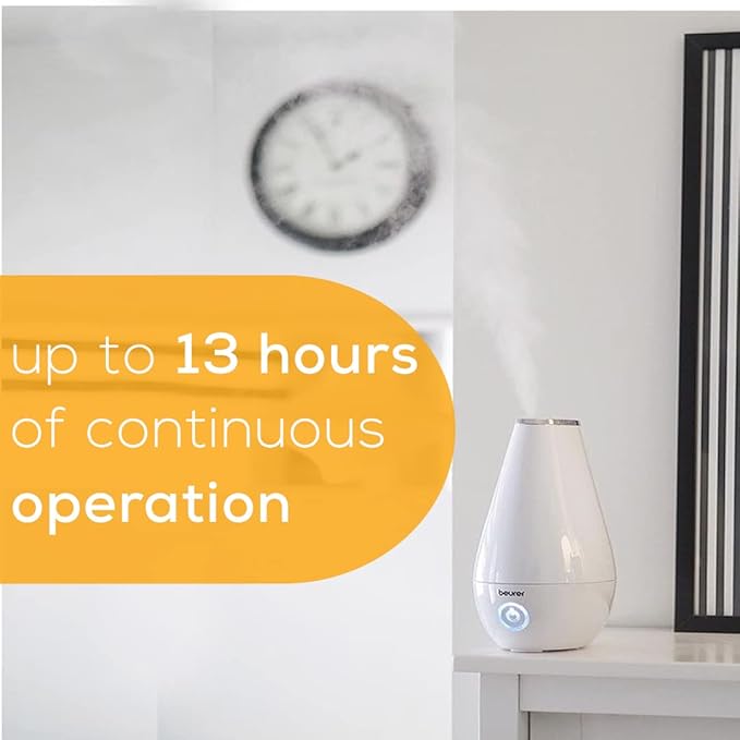 Beurer LB37 2in1 Essential Oil Diffuser & Air Humidifier|2L Tank, Night-Mode, Auto shut-off, for Bedrooms, Baby Kids Rooms|Choose from 10 Scents| Aromatherapy,Ultrasonic Air Vaporizer |Cool Mist,White