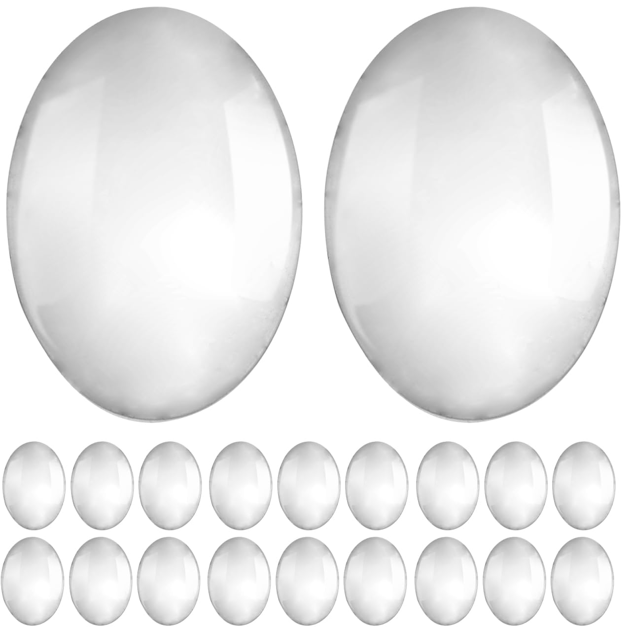 Hemoton 30Pcs Nail Color Charts Glass Oval Display Beads for Manicure Nail Polish Display Portable Art Tools for Home and Salon