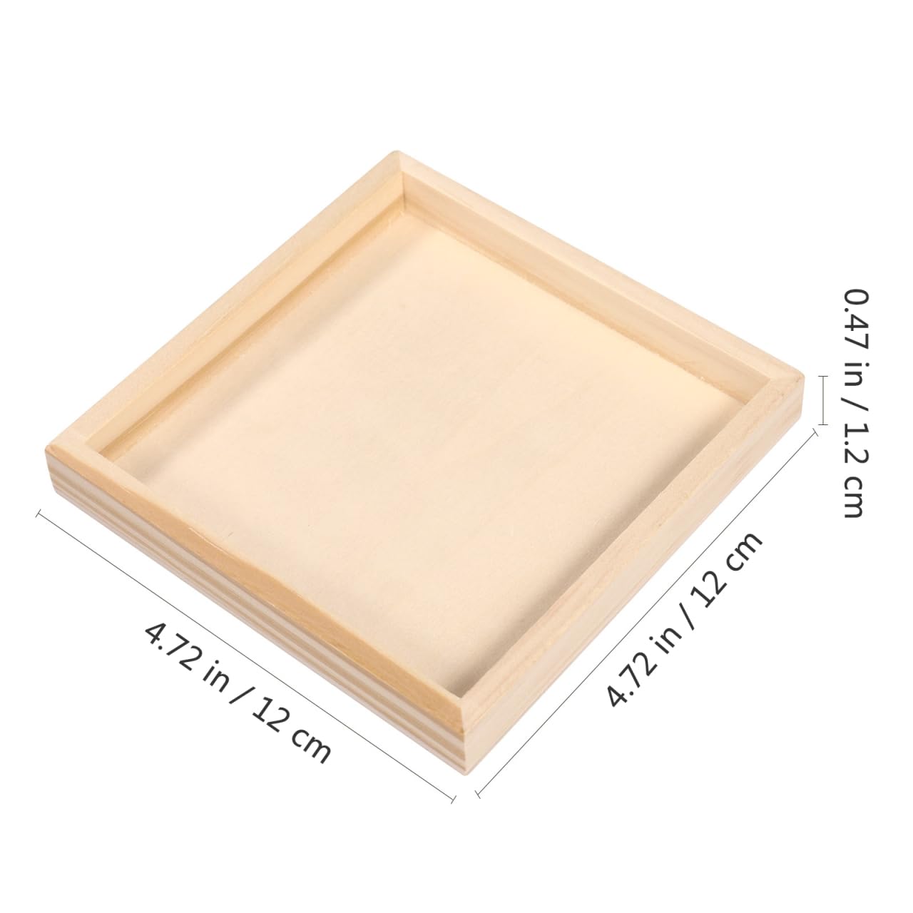 Hemobllo 6-Pack 4.72" Square Unfinished Wood Trays – Natural Puzzle Sorters & Craft Organizers for Kids, Classroom, Home Storage