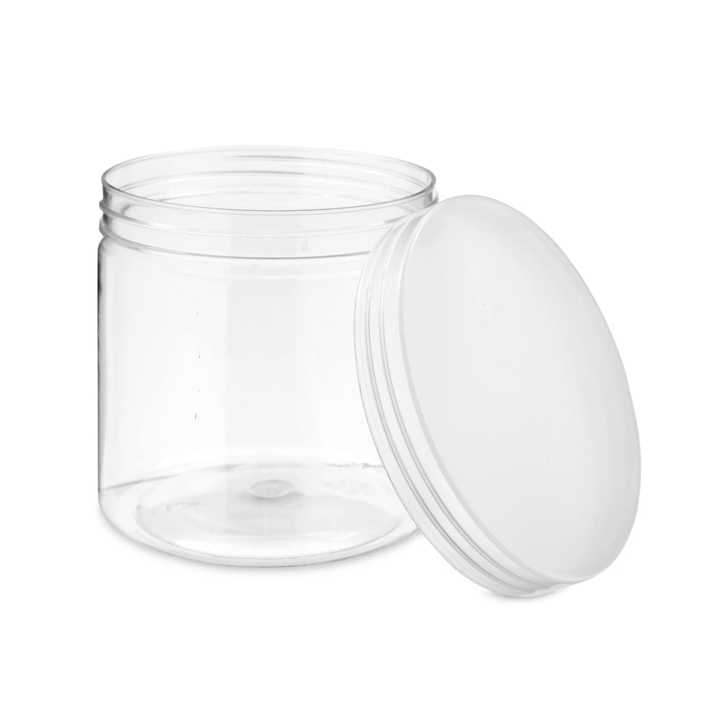 Juvale Plastic Jars with Lids - 12 Oz, Clear, 8-Pack - Slime Containers with Lids & Craft Jars for Kids DIY